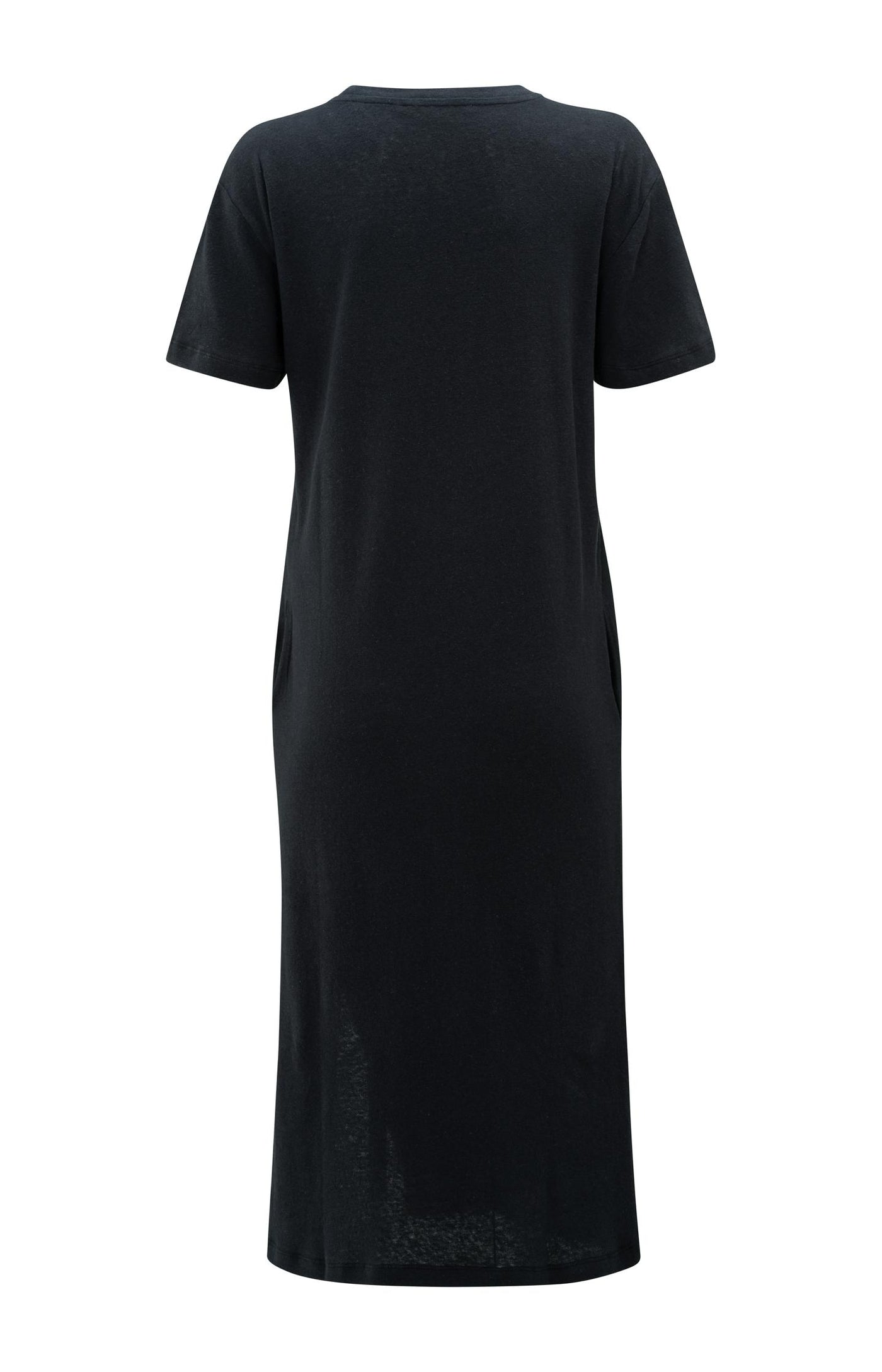 LINNENMIX T-SHIRT JURK MET SPLIT | YAYA