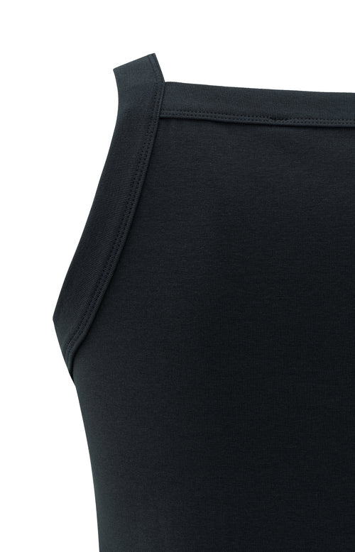 MOUWLOZE TOP MET RECHTE HALS WASHED BLACK | YAYA