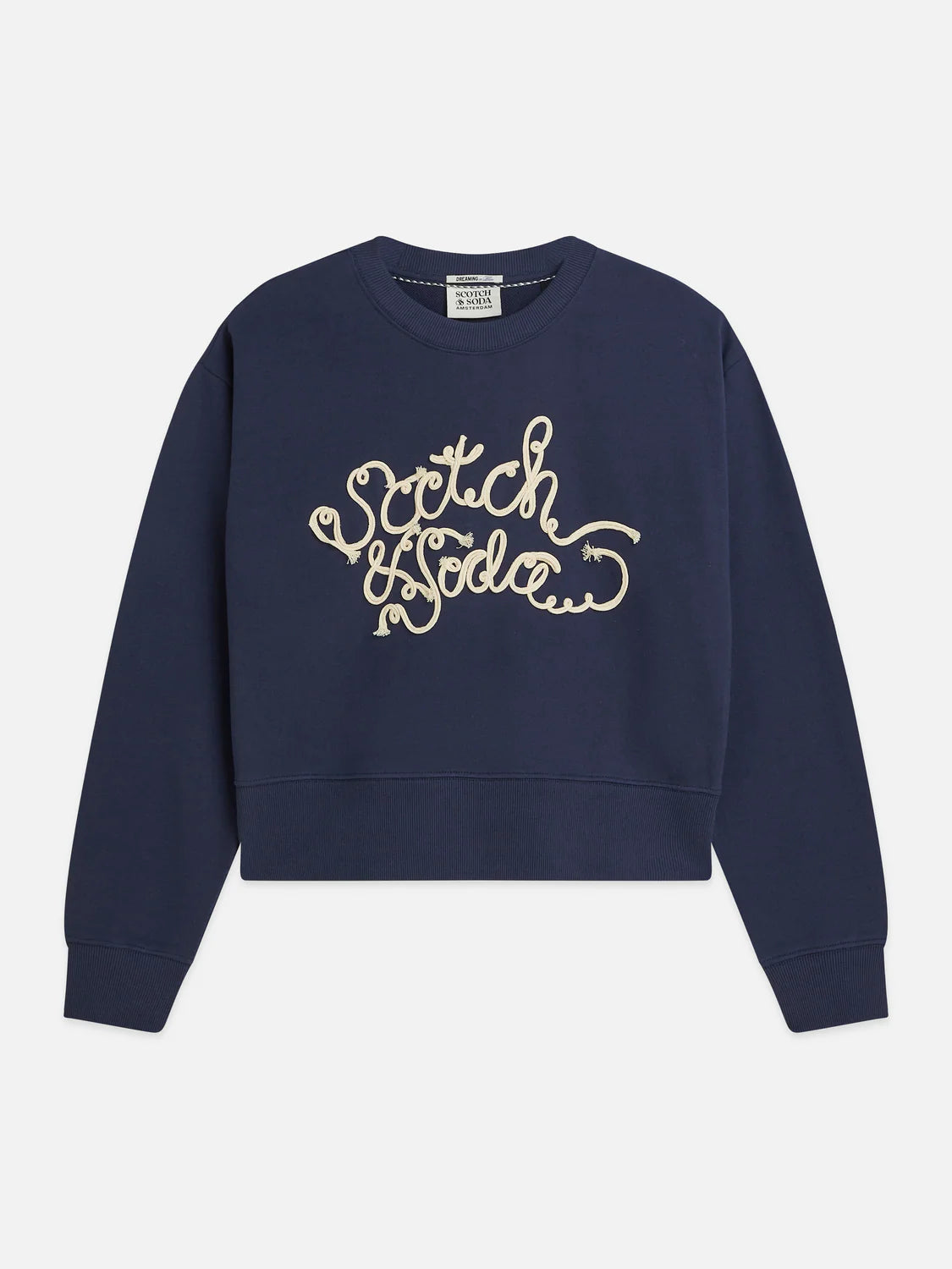 RIBBON EMBROIDERED LOOSE SWEATSHIRT| SCOTCH & SODA