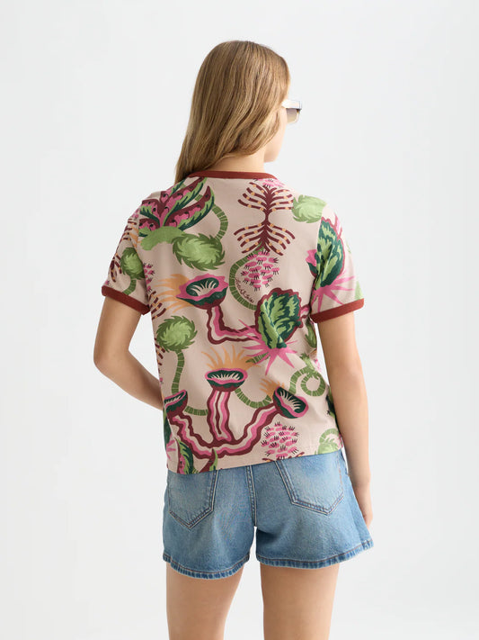 PRINTED T-SHIRT DESERT FLORAL CAYON CLAY | SCOTCH & SODA