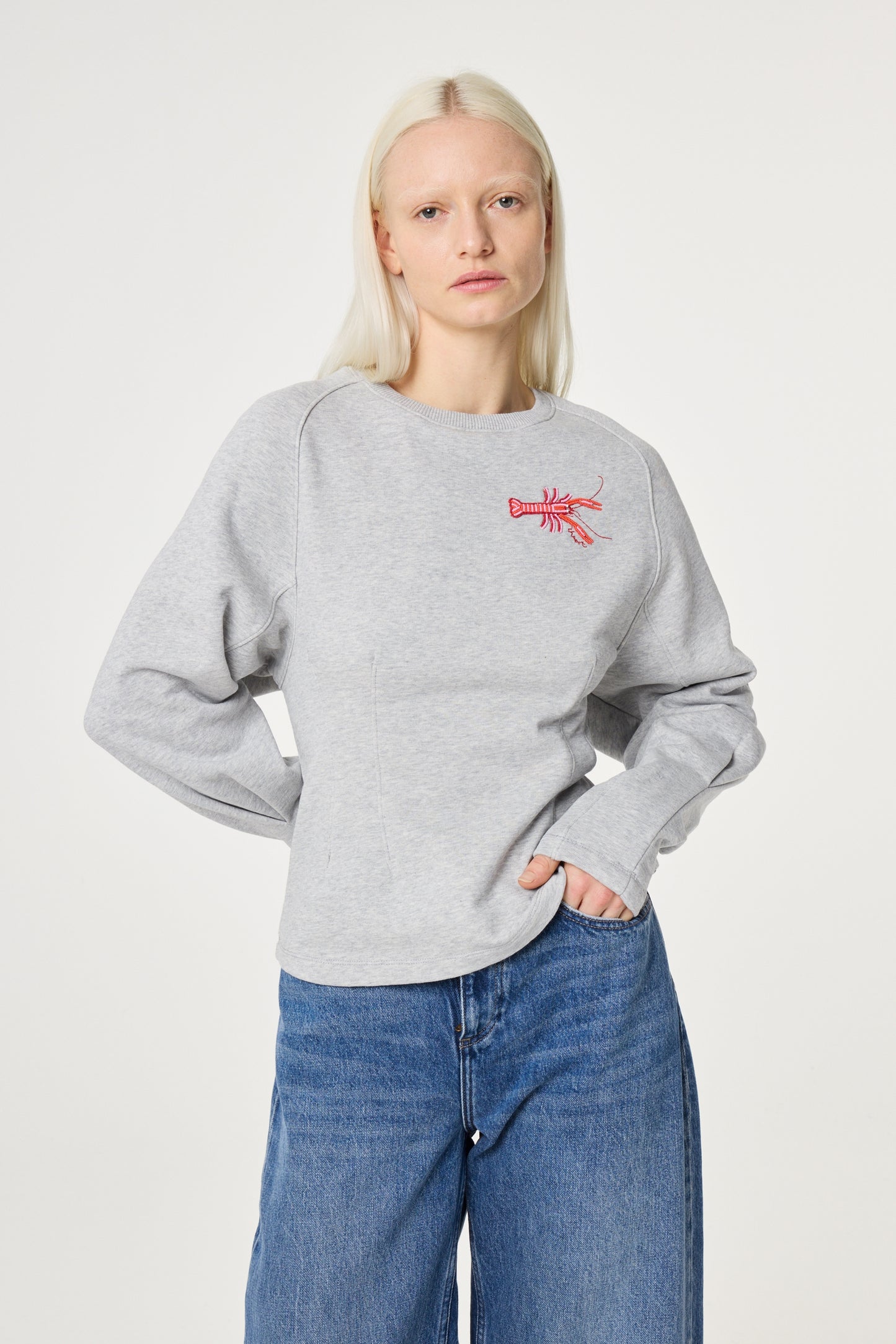 DHELIA SWEATER MID GREY MELANGE | FABIENNE CHAPOT