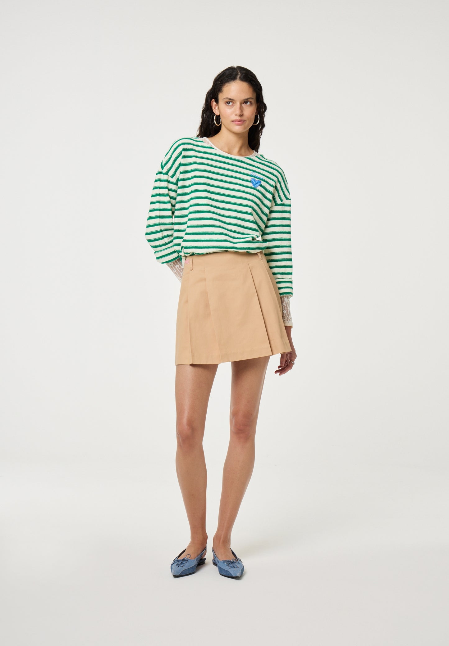 CELINA TOP WHITE GREEN | FABIENNE CHAPOT