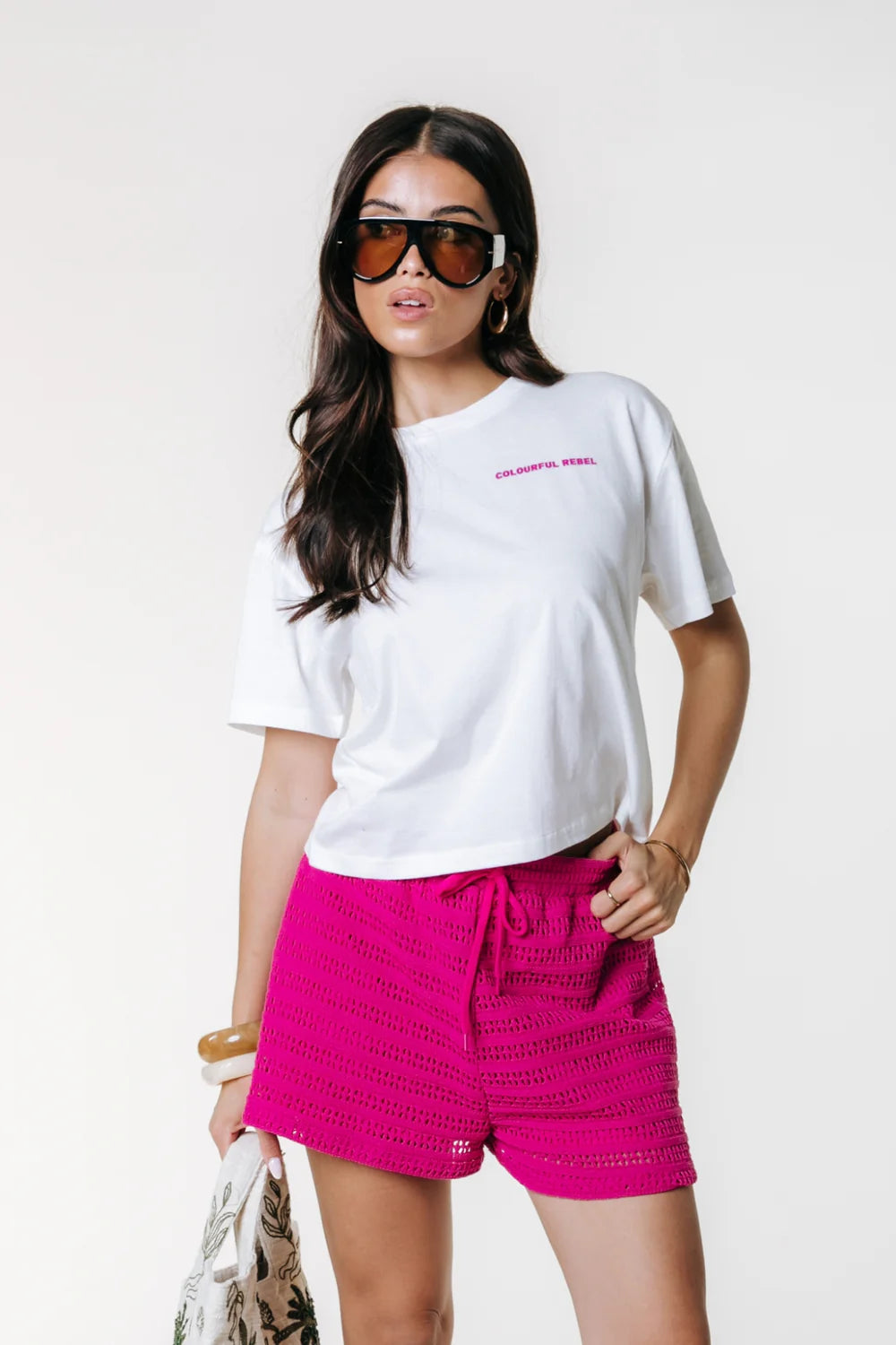 TROPICAL BEACH CROPPED T-SHIRT | COLOURFUL REBEL