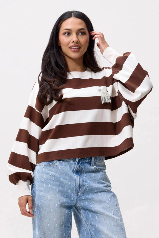 OVERSIZED STRIPED LONGSLEEVE ROCKY ROAD | CATWALK JUNKIE