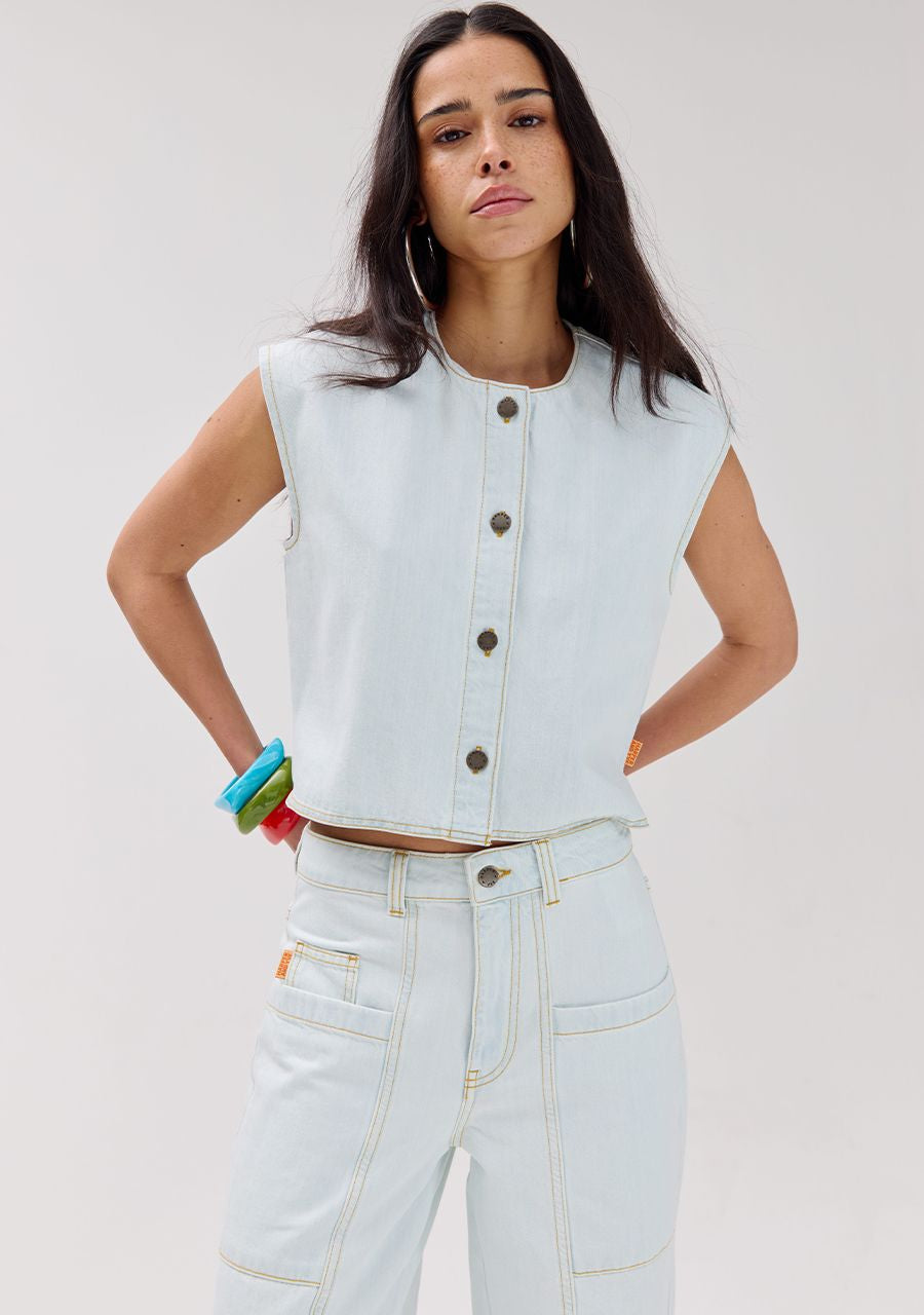 GILET GILLY LIGHT BLUE | HARPER & YVE