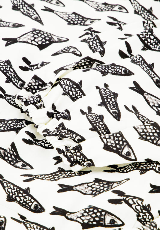 ARIËL DRESS COSY WHITE BLACK | FABIENNE CHAPOT