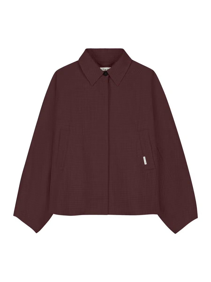 CHECK CAPE JACKET PLUM | CATWALK JUNKIE