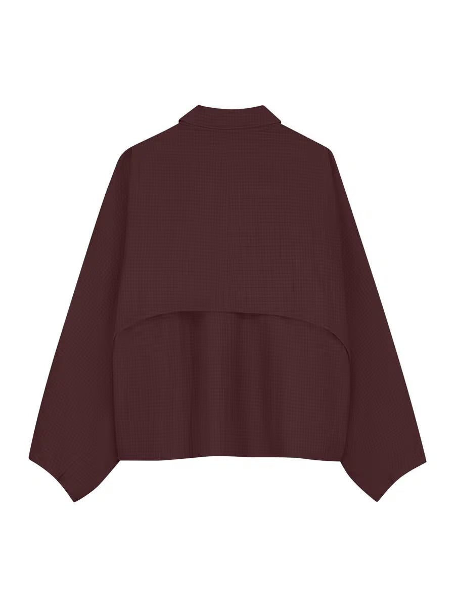 CHECK CAPE JACKET PLUM | CATWALK JUNKIE