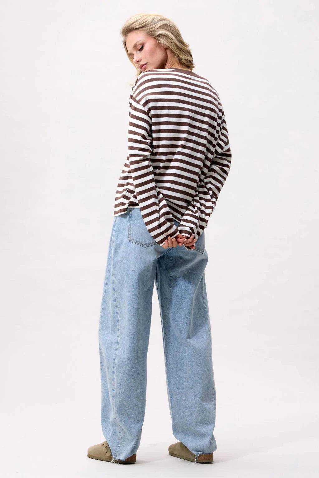 STRIPED LONG SLEEVE COFFEE BEAN| CATWALK JUNKIE