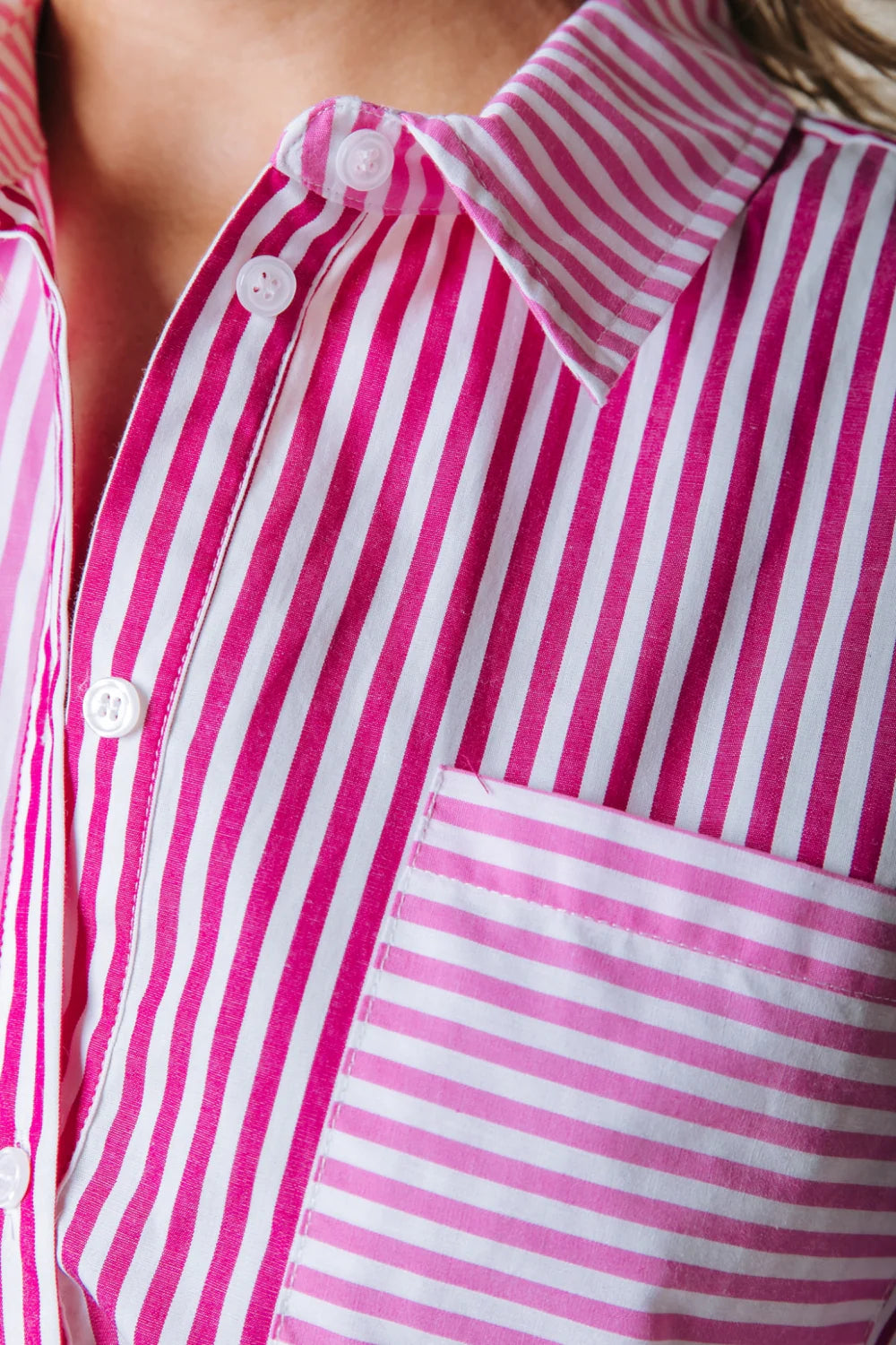 TALIA STRIPE BLOUSE LIGHT PINK | COLOURFUL REBEL