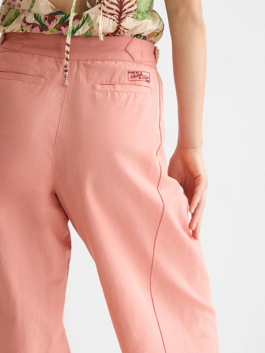 QUINN MID RISE WIDE LEG LINEN COTTON PANTS | SCOTCH & SODA