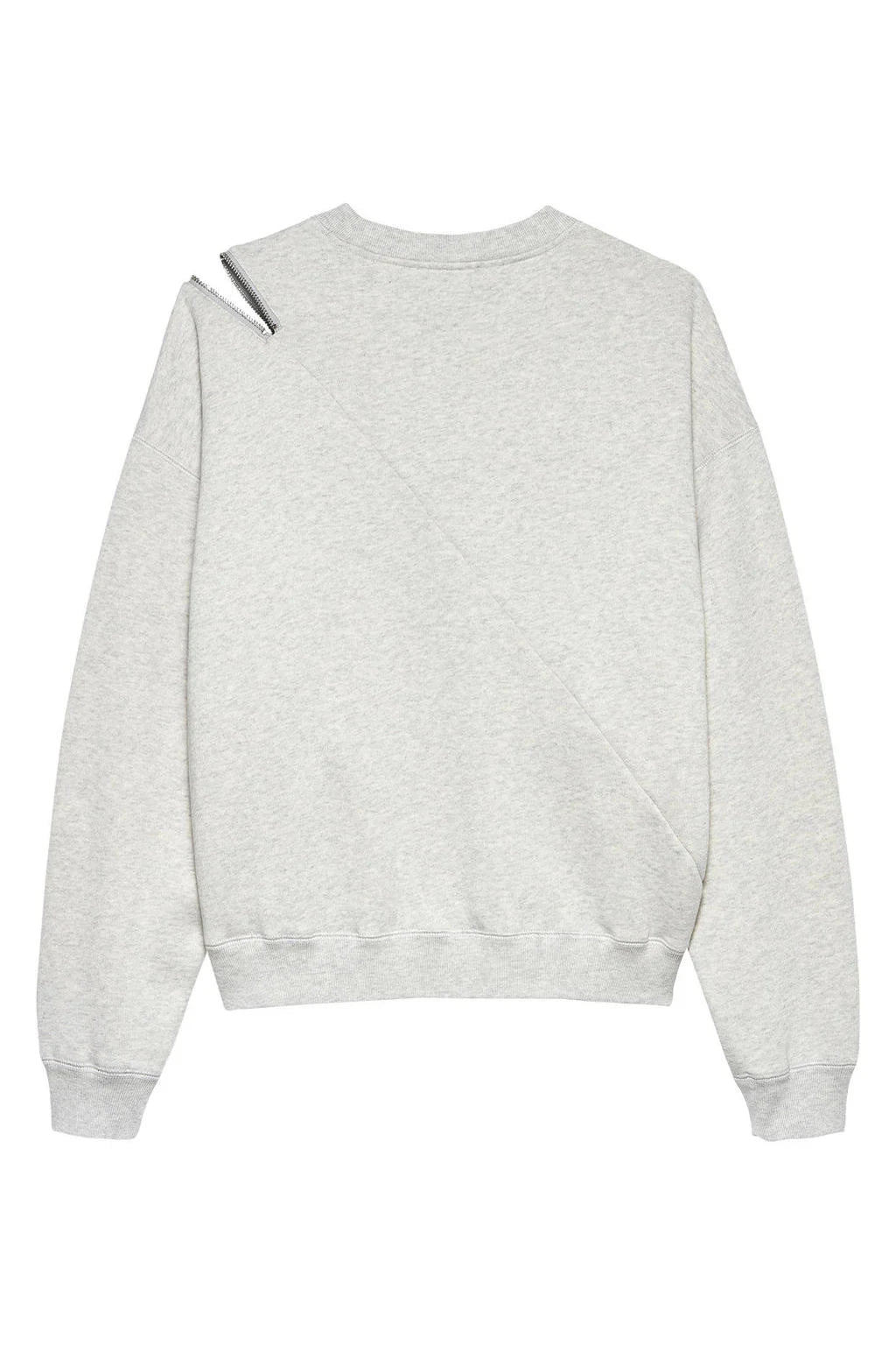 SWEATER WITH ZIPPER GREY MELANGE | CATWALK JUNKIE
