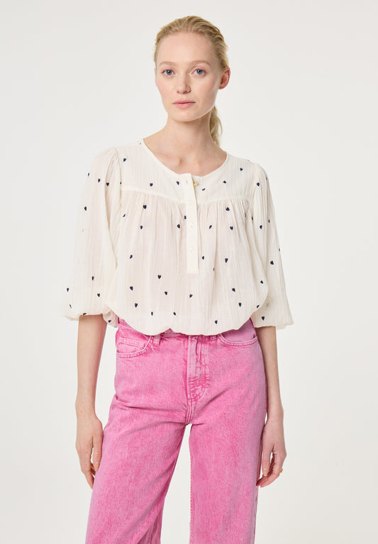 BINDI TOP COSY WHITE BLACK | FABIENNE CHAPOT