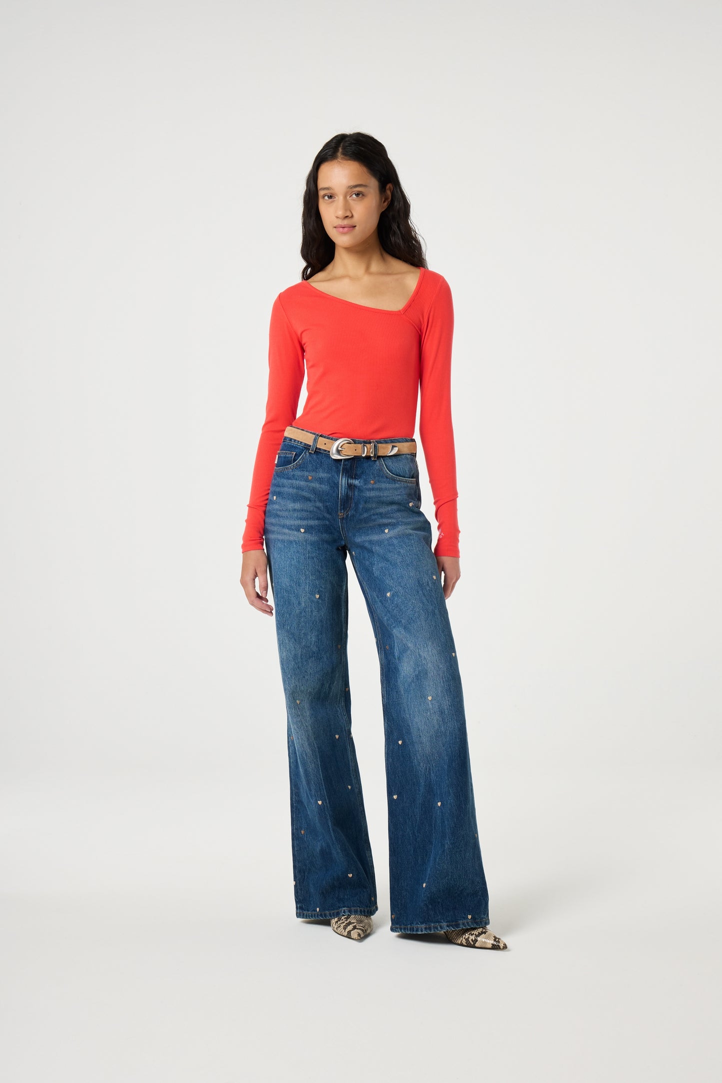 THEA WIDE LEG JEANS MID BLUE | FABIENNE CHAPOT