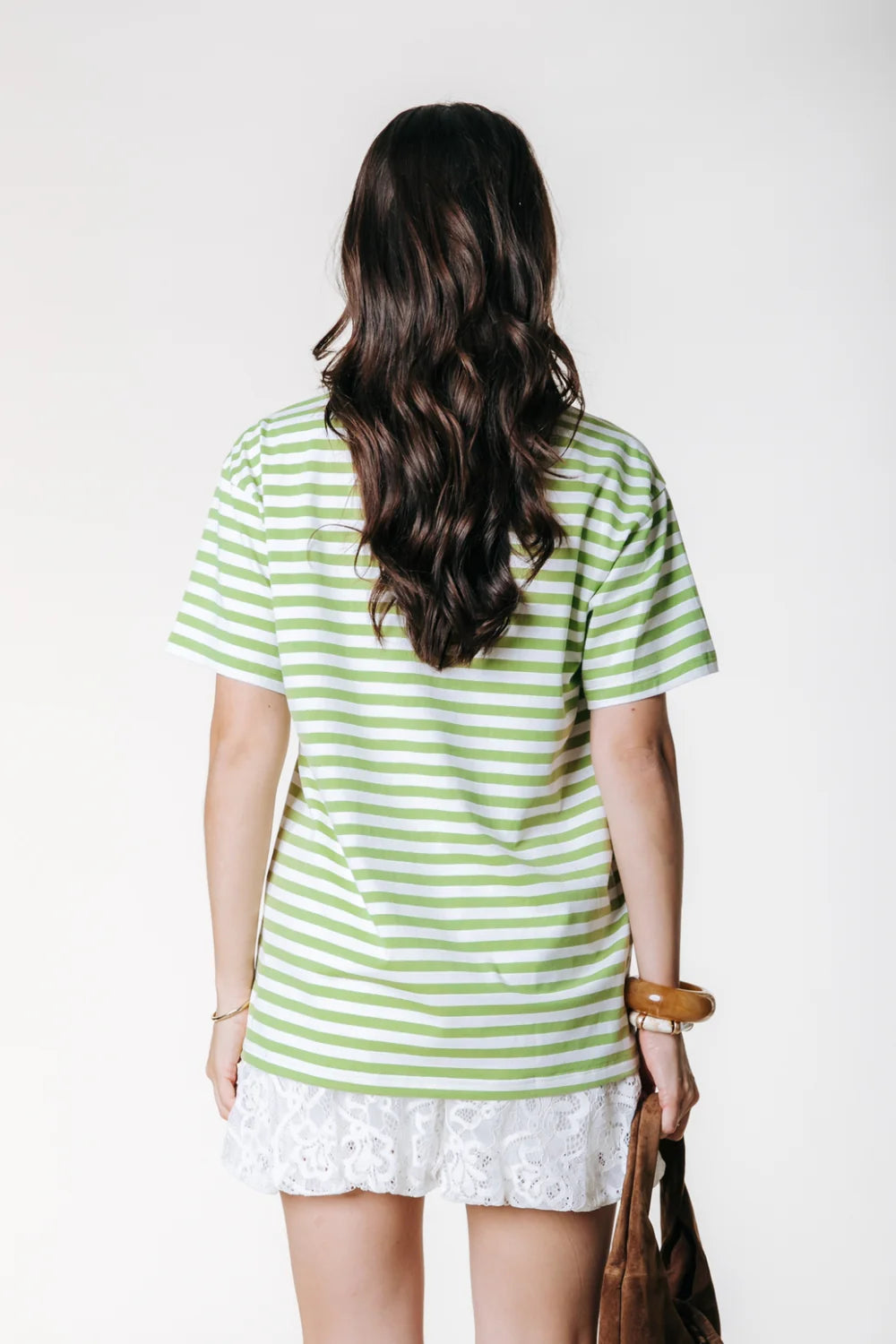 PUFF LOGO STRIPE TEE PICKLE GREEN | COLOURFUL REBEL