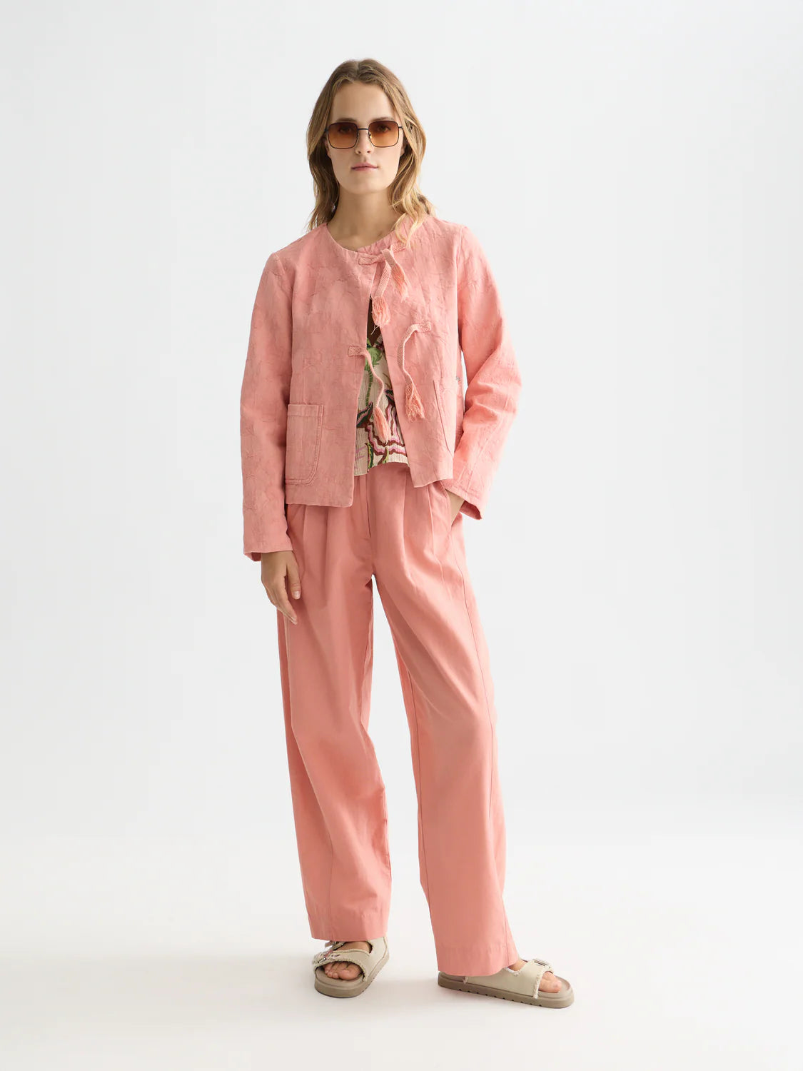 QUINN MID RISE WIDE LEG LINEN COTTON PANTS | SCOTCH & SODA