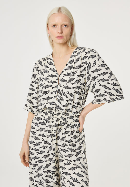 STARLET BLOUSE COSY WHITE BLACK | FABIENNE CHAPOT