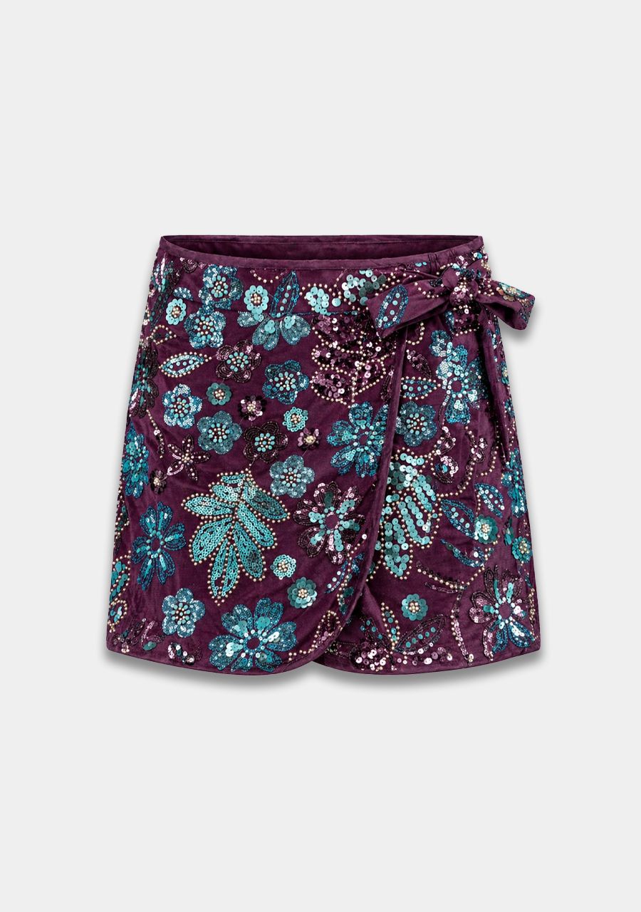 ROMY SKIRT CASSIS BLUE SEQUIN | HARPER & YVE
