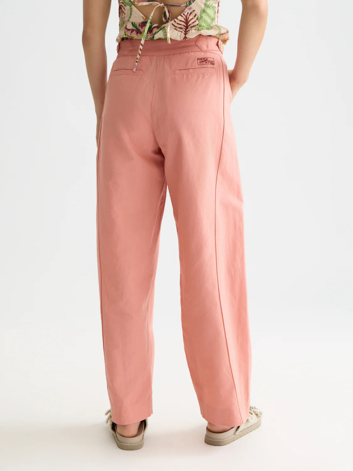 QUINN MID RISE WIDE LEG LINEN COTTON PANTS | SCOTCH & SODA