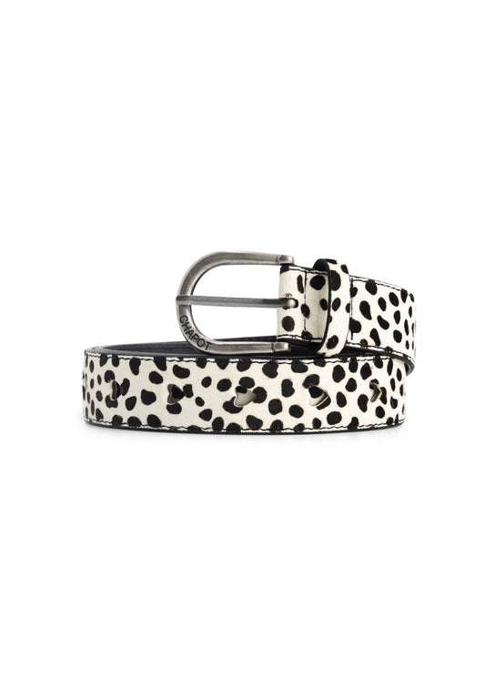 HAIRY BELT COSY WHITE BLACK | FABIENNE CHAPOT