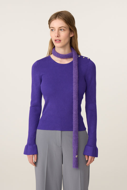 COCO SLIM SCARF DEEP PURPLE | FABIENNE CHAPOT
