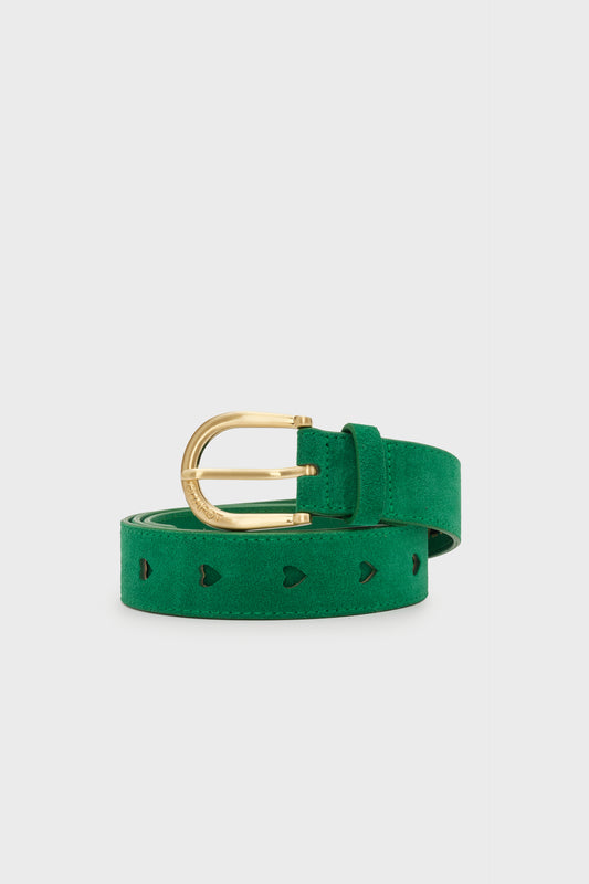 CUT OUT HART BELT SUEDE EVERGREEN | FABIENNE CHAPOT