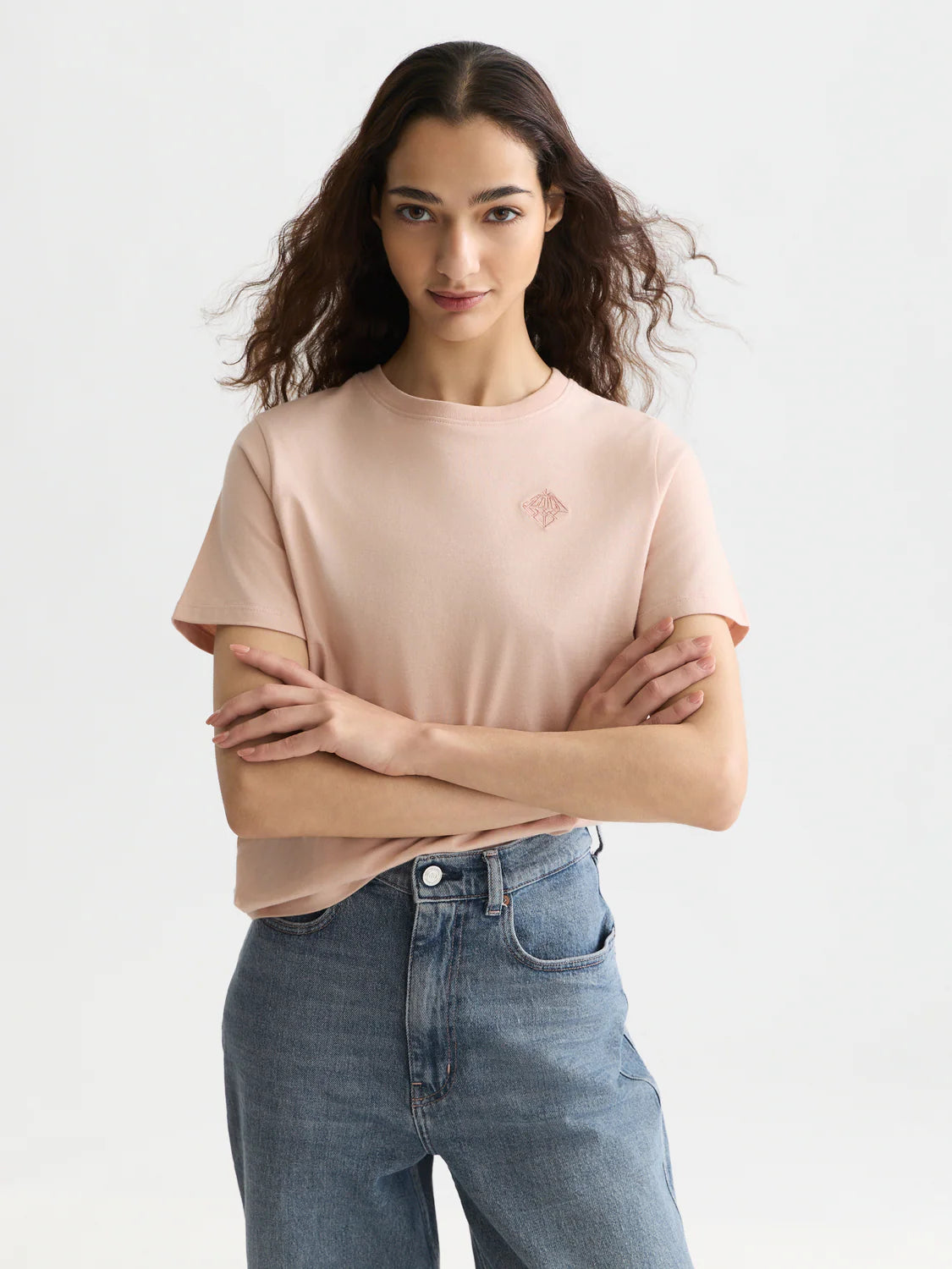 EMBROIDERED LOGO T-SHIRT ROSE DUST | SCOTCH & SODA