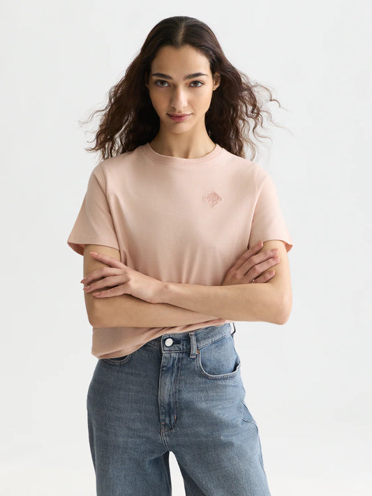 EMBROIDERED LOGO T-SHIRT ROSE DUST | SCOTCH & SODA