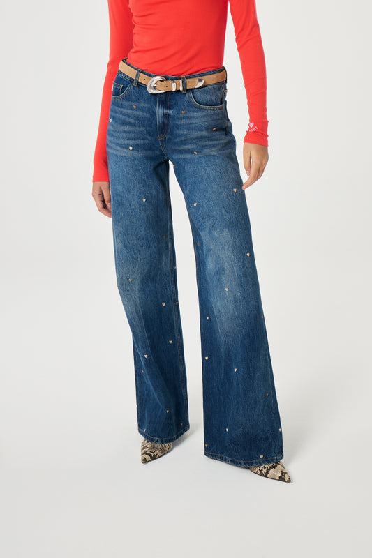 THEA WIDE LEG JEANS MID BLUE | FABIENNE CHAPOT