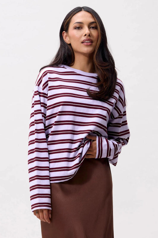 STRIPED LONGSLEEVE LAVENDER FROST | CATWALK JUNKIE