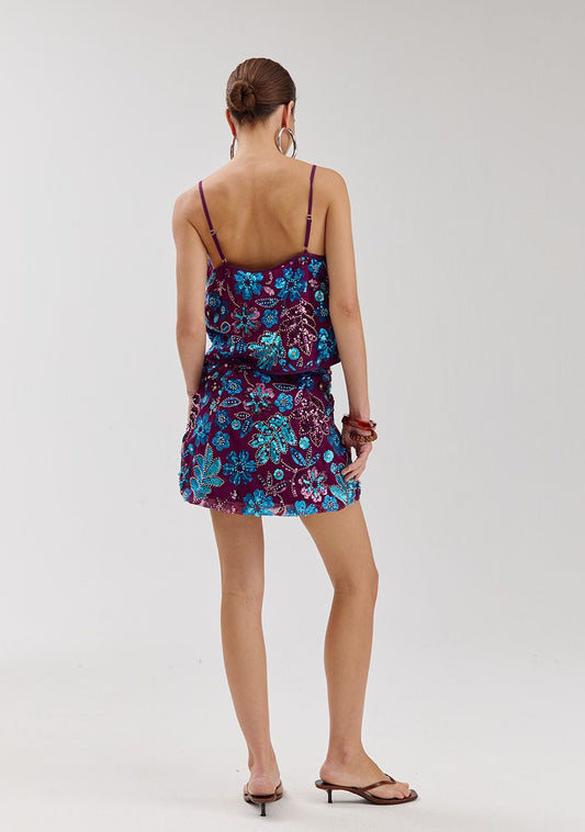ROMY SKIRT CASSIS BLUE SEQUIN | HARPER & YVE