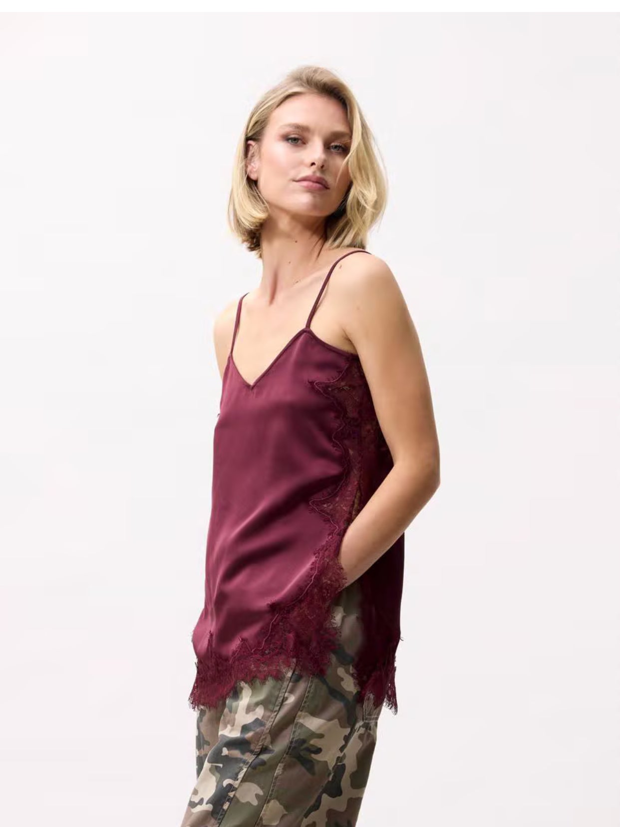 LACE SPAGHETTI TOP MERLOT | CATWALK JUNKIE