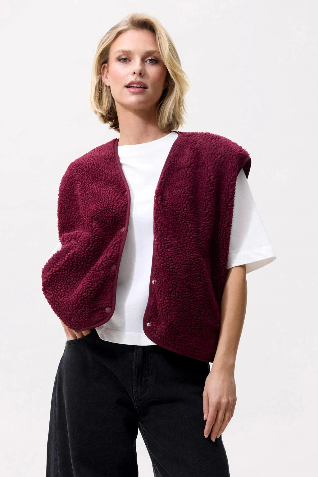 TEDDY BODYWARMER MERLOT | CATWALK JUNKIE