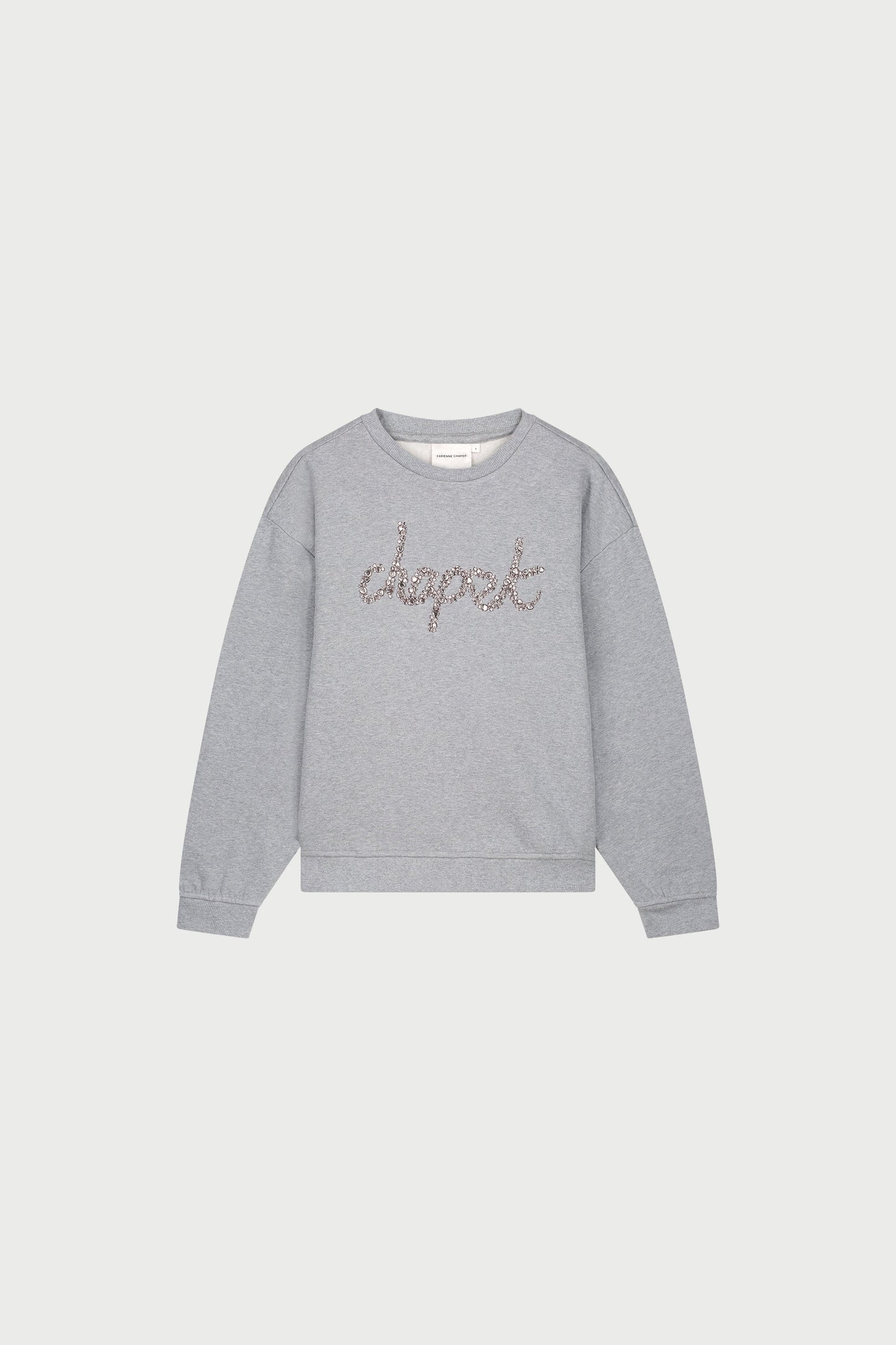 TERRY RHINESTONE SWEATER DARK GREY MELANGE | FABIENNE CHAPOT