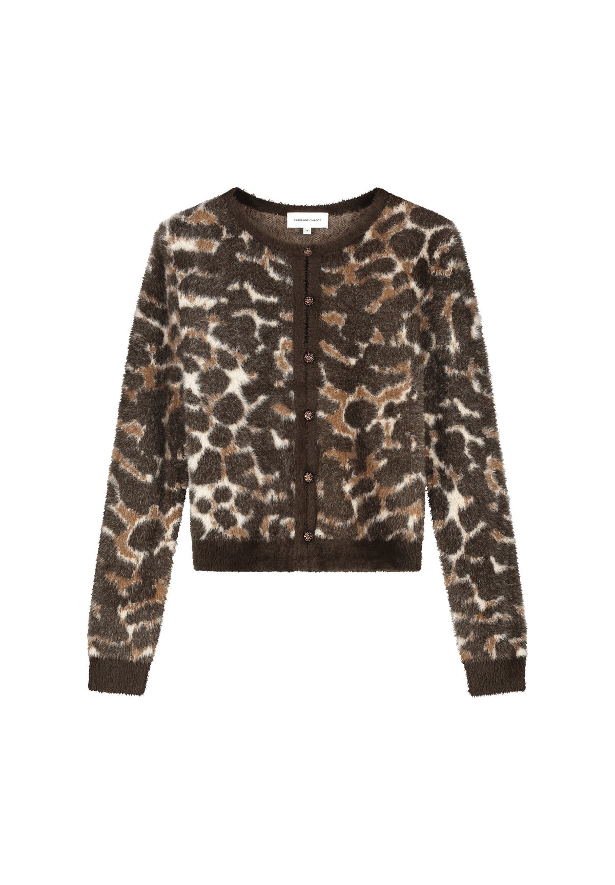 HENRY LEOPARD CARDIGAN TOFFEE CAMEL CLUB | FABIENNE CHAPOT