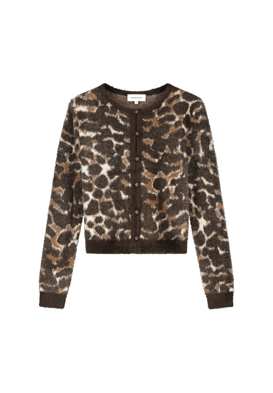 HENRY LEOPARD CARDIGAN TOFFEE CAMEL CLUB | FABIENNE CHAPOT