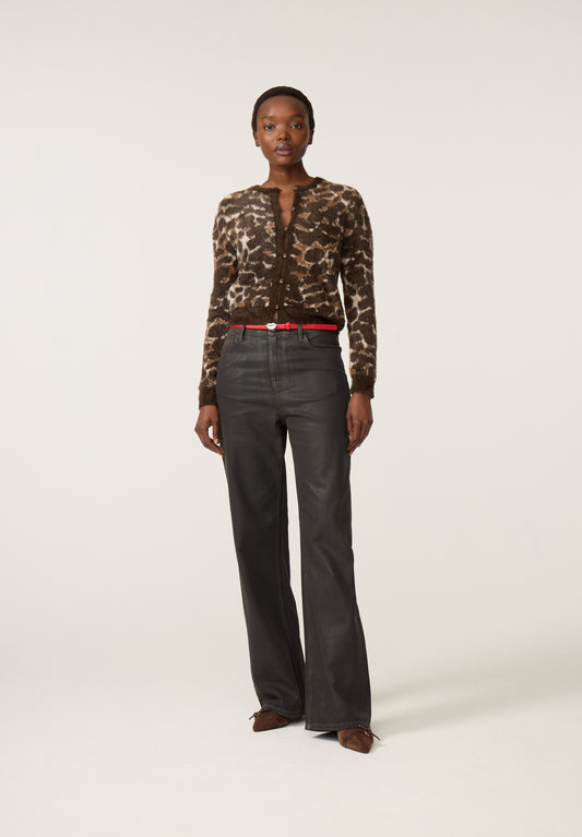 HENRY LEOPARD CARDIGAN TOFFEE CAMEL CLUB | FABIENNE CHAPOT