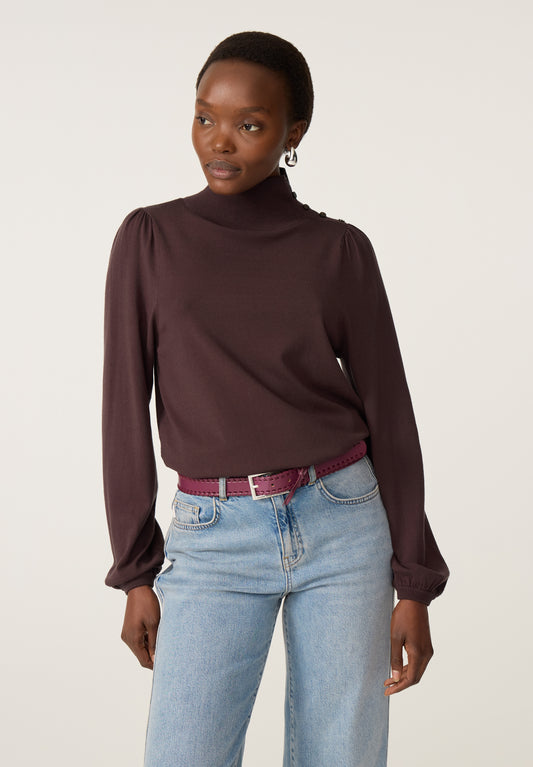 MOLLY TURTLENECK PULLOVER COCOA | FABIENNE CHAPOT