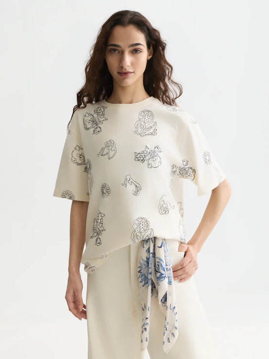 EMBROIDERED LOOSE T-SHIRT | SCOTCH & SODA