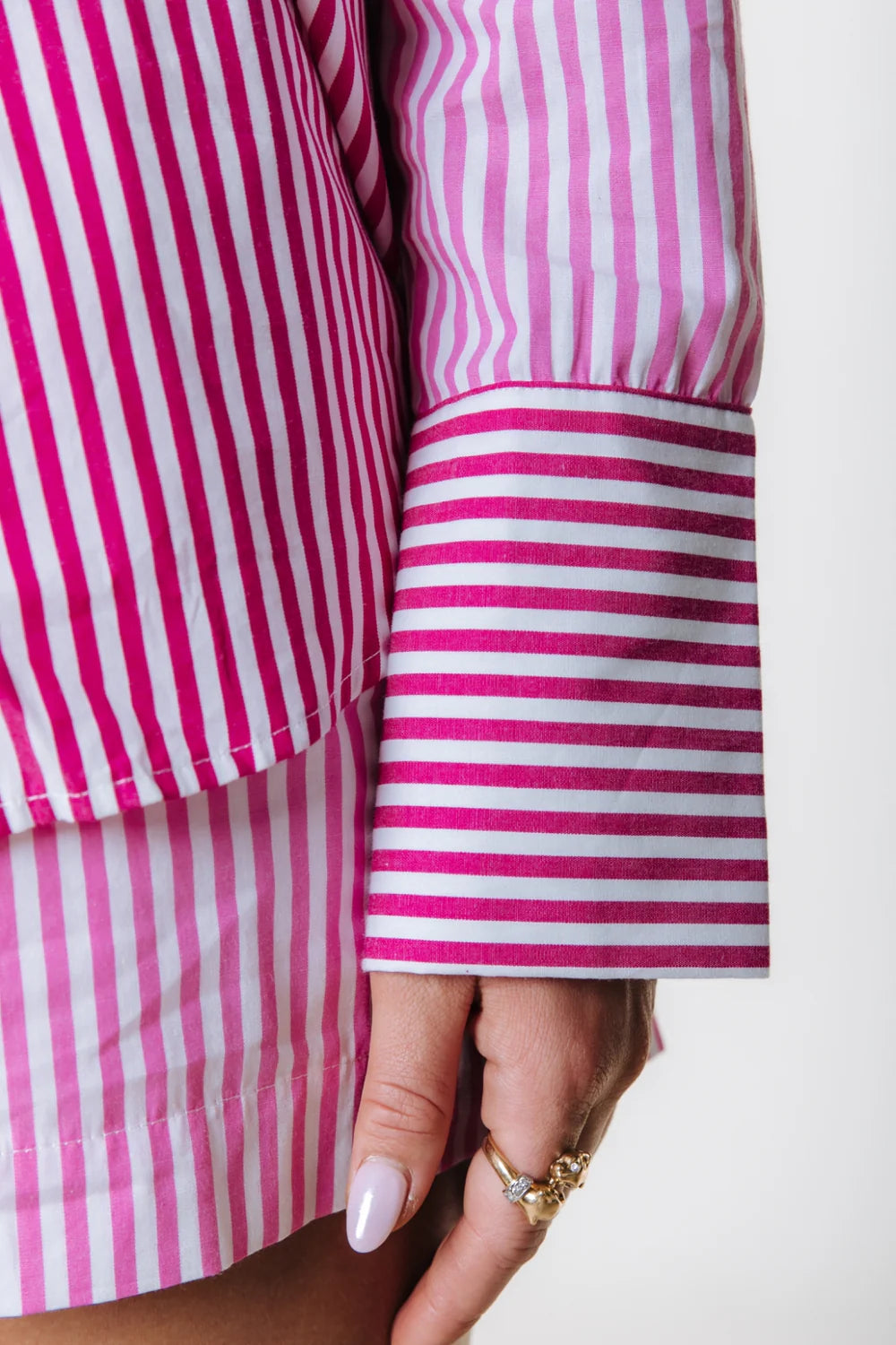 TALIA STRIPE BLOUSE LIGHT PINK | COLOURFUL REBEL