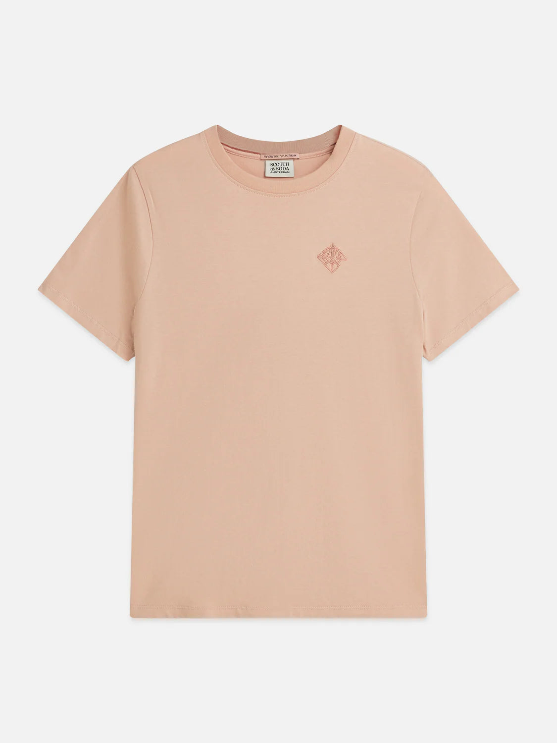 EMBROIDERED LOGO T-SHIRT ROSE DUST | SCOTCH & SODA