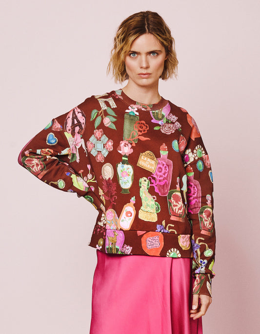 HELENA CREW SWEATER HOT CHOCOLATE | OILILY