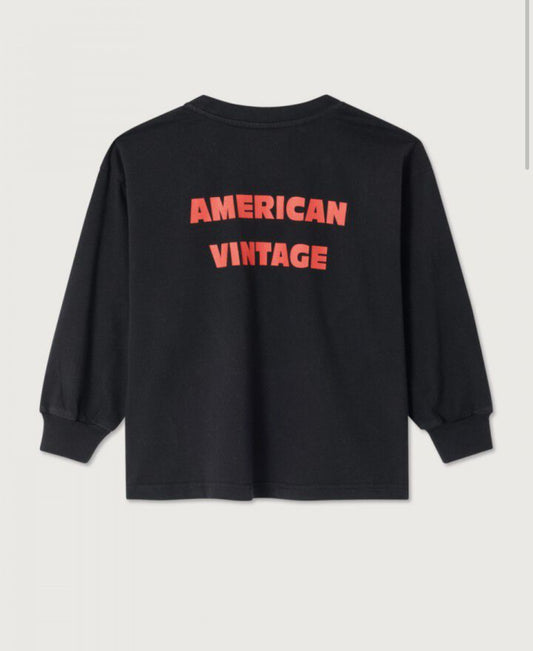 KINDER T-SHIRT FIZVALLEY ZWART | AMERICAN VINTAGE