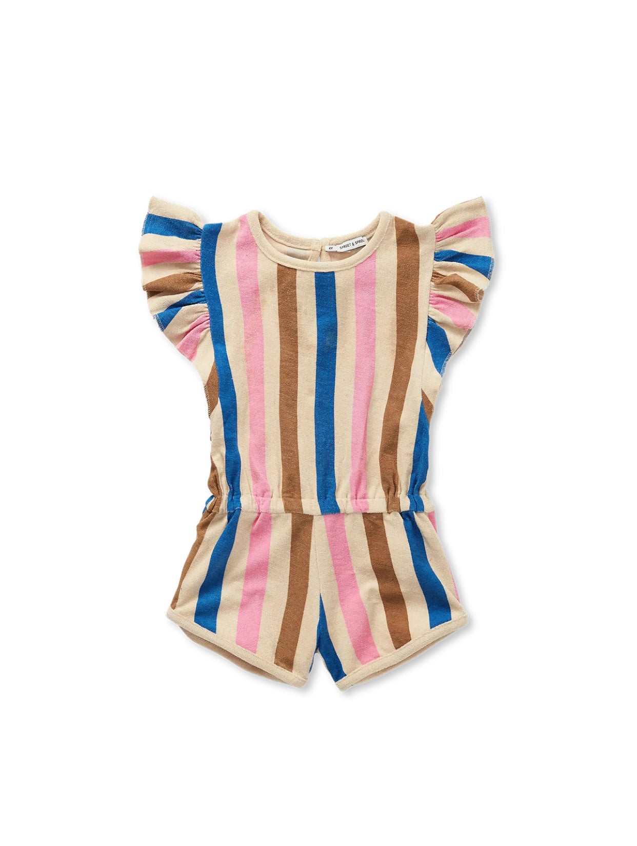 RUFFLE JUMPSUIT STRIPES PRINT | SPROET & SPROUT