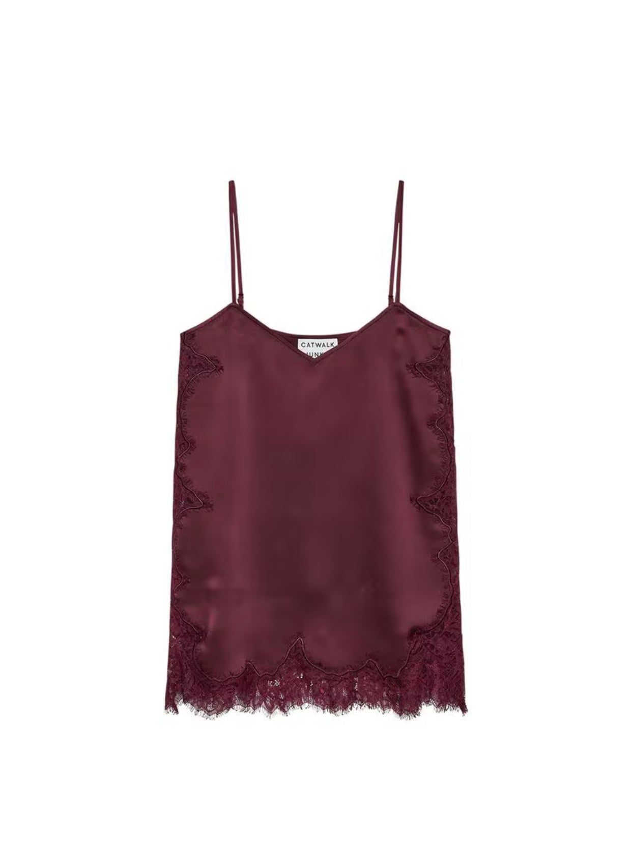 LACE SPAGHETTI TOP MERLOT | CATWALK JUNKIE
