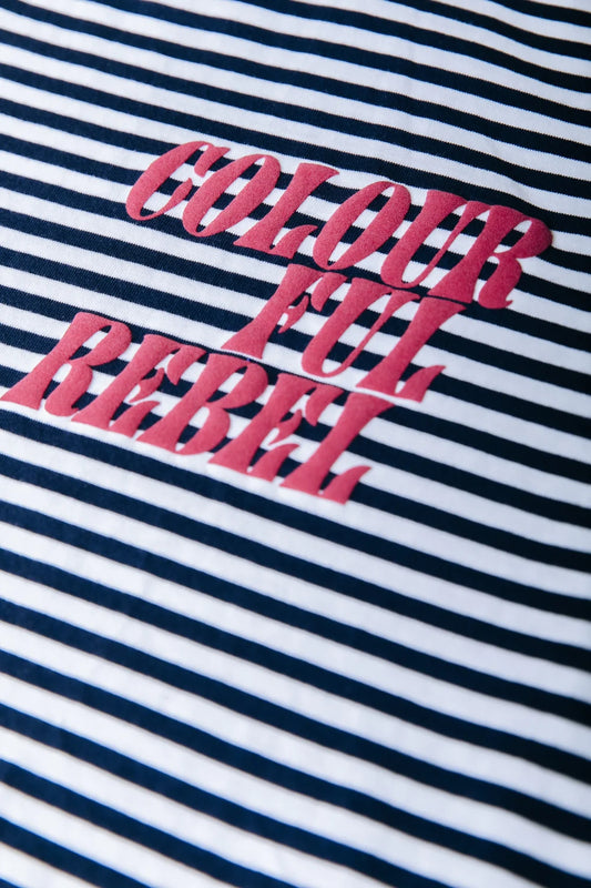 STRIPED LOGO T-SHIRT | COLOURFUL REBEL