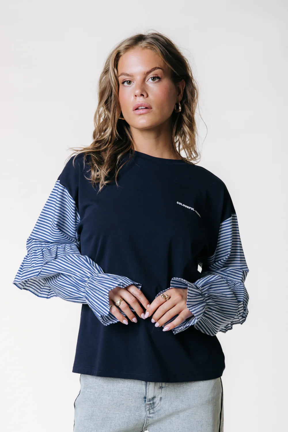 YAZ CONTRAST SLEEVE TOP | COLOURFUL REBEL