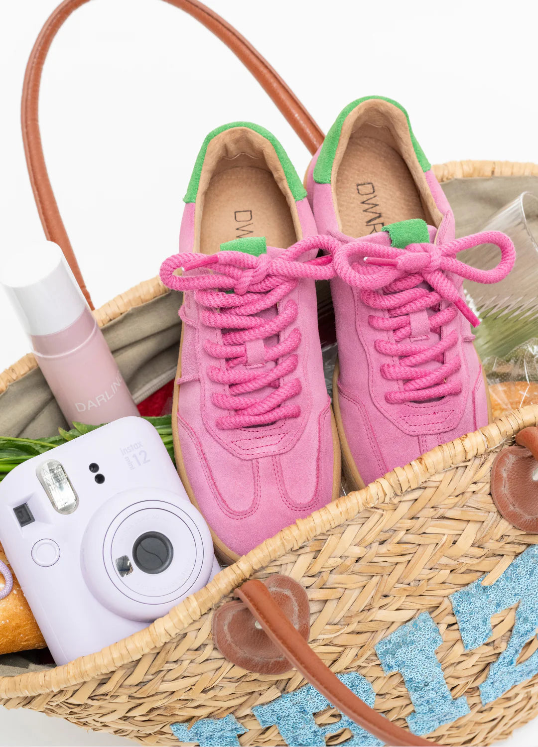 POONA SNEAKER PINK GREEN SUEDE | DWRS