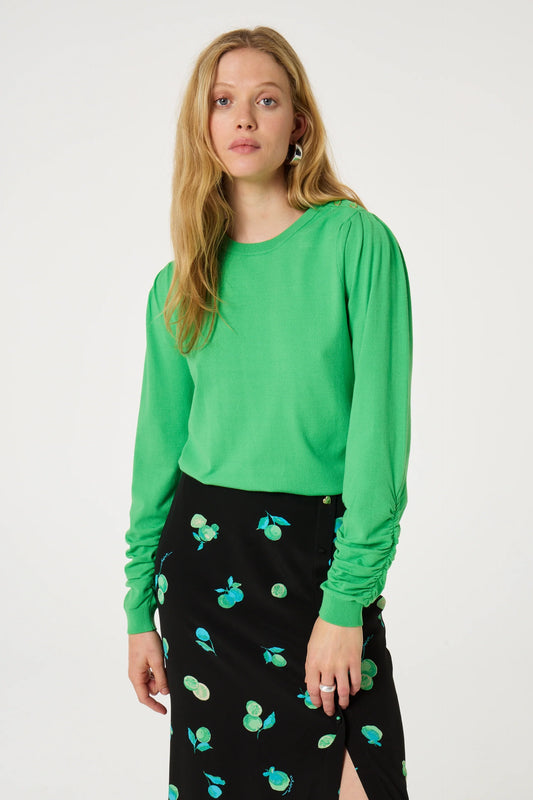 MOLLY SCRUNCH PULLOVER GREEN APPLE | FABIENNE CHAPOT