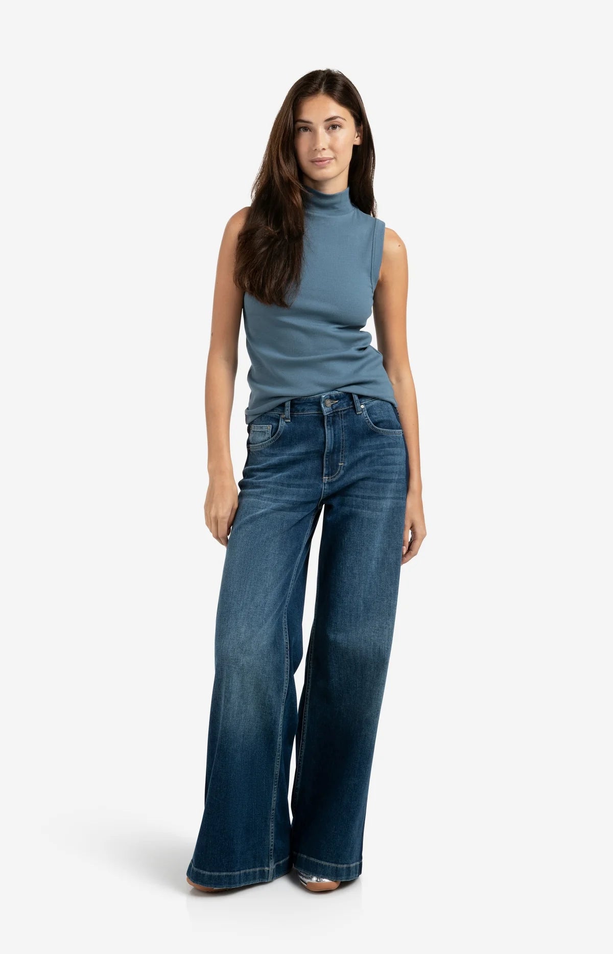 HIGHWAIST JEANS MET TAPE DETAIL | YAYA